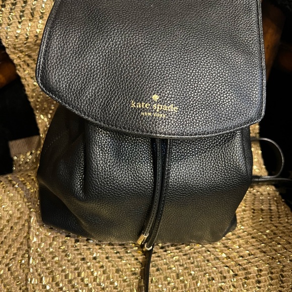 Kate Spade Black Pebbled Leather Backpack - Picture 2 of 11